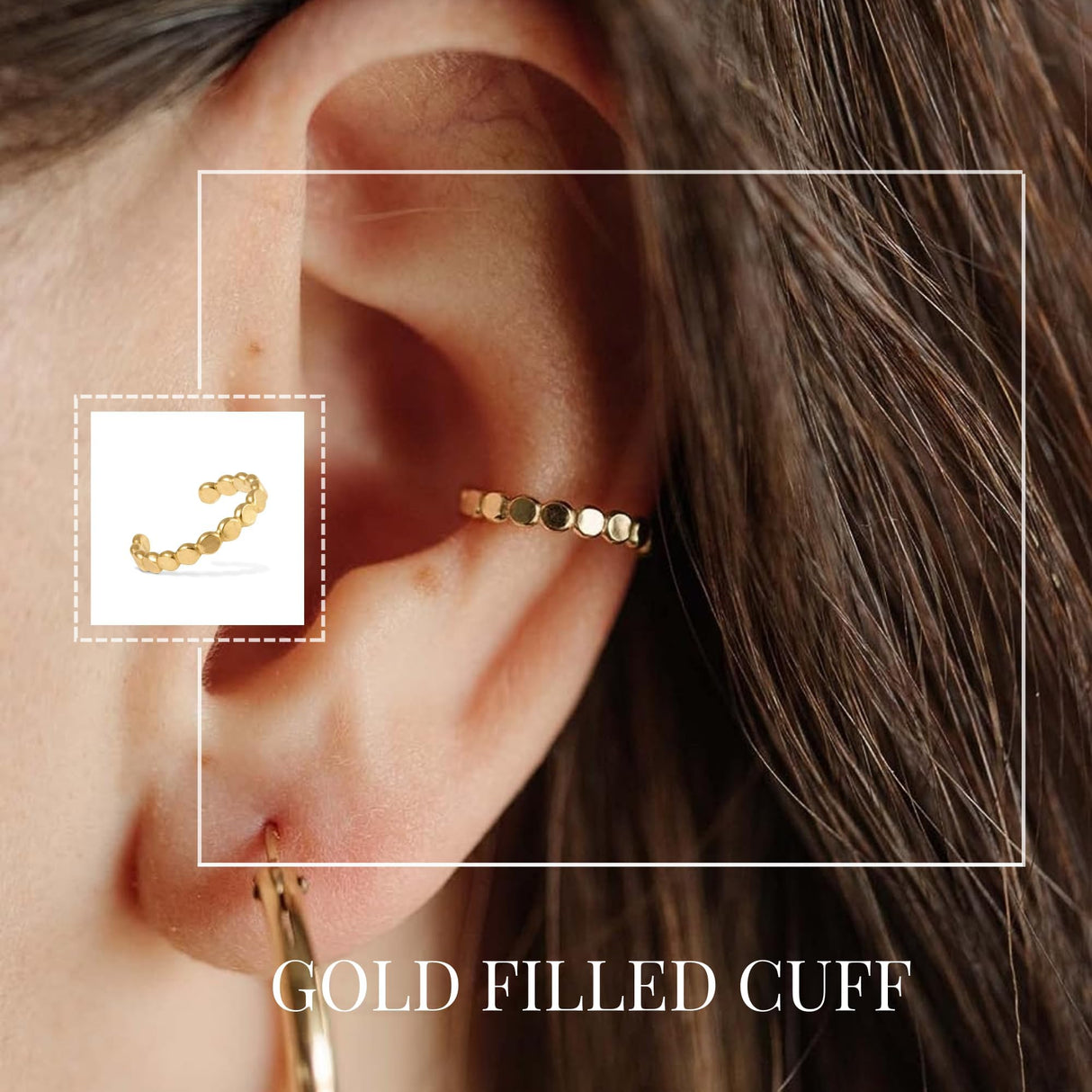 Nova Gold Filled Ear Cuff | Adjustable Ear Cuff | Non Pierced | 10mm | Handmade | 14K Gold | Cartilage Piercing | Smooth Design