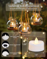 merrynights LED Candles, Tea Lights Candles Battery Operated Bulk, 50-Pack Long-Lasting 200 Hours Flameless Tealight Candles, Realistic Tea Lights for Christmas Halloween Wedding, 1.5'' D X 1.25'' H