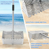 Sand Flea Rake, Shark Tooth Sifter ,65" Long Handle Stainless Sand Sifter