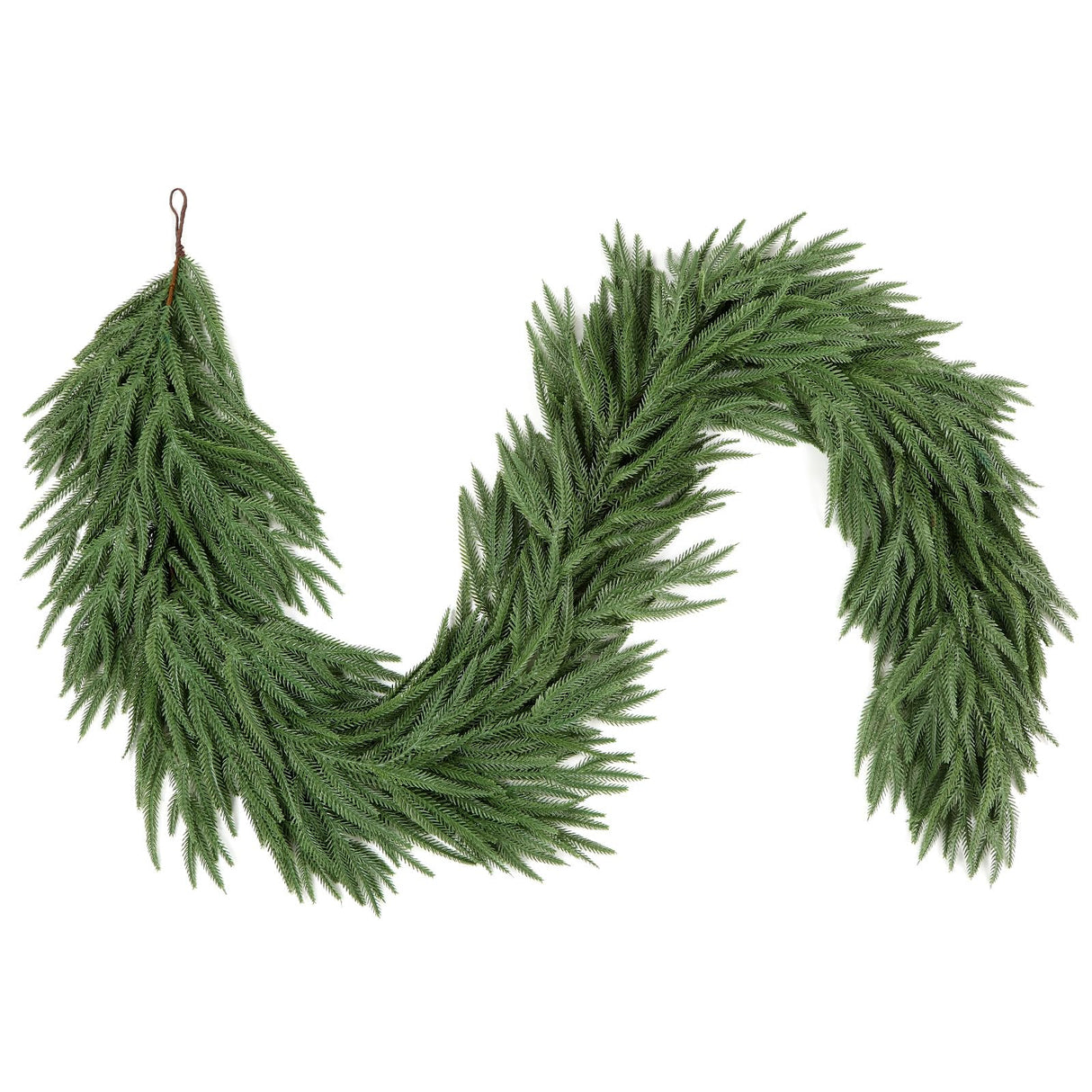 Alupssuc 9ft Christmas Garland, Real Touch Norfolk Pine Garland - Pine Garland, Artificial Greenery Christmas Garland for Mantle, Table, Fireplace, Indoor, Outdoor Christmas Decorations