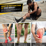 CAMBIVO Knee Brace for Men & Women, 2 Pack Knee Compression Sleeve for Knee Pain Relief, Knee Brace with Side Stabilizers & Patella Pad for Meniscus Tear, Gym Running Working Out（Medium, STS-Black）