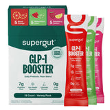 Supergut Gut Healthy Flavored GLP-1 Booster, Variety Pack - High Fiber GLP-1 Supplement Powder for Women & Men - Sugar-Free Drink Mix for Gut Health & Digestive Support (15 Servings)