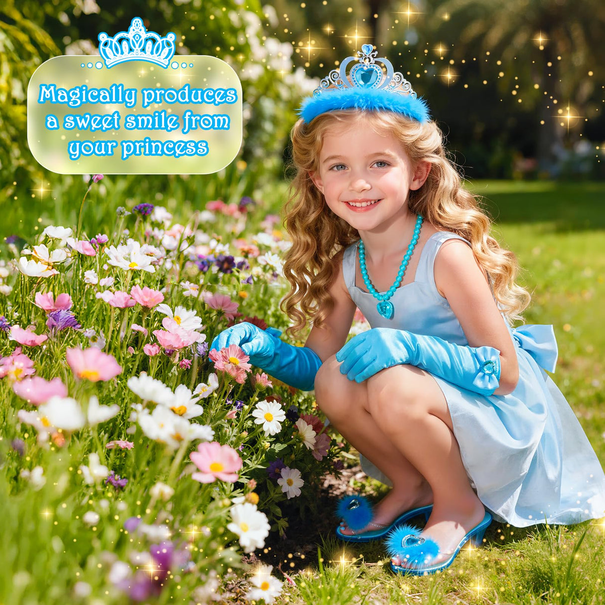 DISHIO Girls Princess Dress Up Shoes and Jewelry Boutique