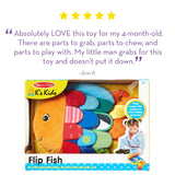Melissa & Doug K’s Kids, Flip Fish Stuffed Animal, Soft Baby Book, Multi-Textured Squeaking & Crinkling Infant Sensory Toys for Babies with Baby Mirror, Tummy Time Toys for Infants Ages 0–9 Months