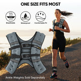 APEXUP Weighted Vest with 5lbs/10lbs/15lbs/20lbs/25lbs/30lbs Weights and Reflective Stripe, Weight Vest Men Women for Workout, Strength Training, Running (Grey, 30lbs)