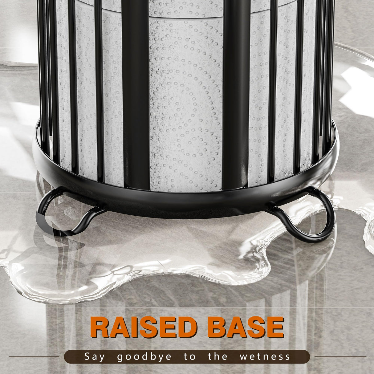 Bunoxea Toilet Paper Holder Stand, Freestanding Toilet Paper Storage,Black
