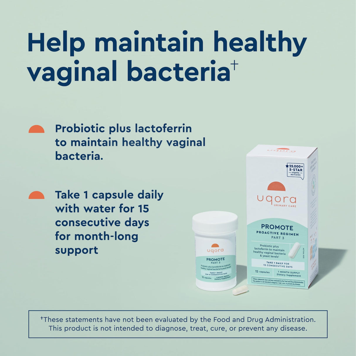 Uqora Defend & Promote - Urinary & Vaginal Health Supplement Bundle for Daily Support - Supports Vaginal Health, Bladder Wall Integrity & Cleanses Biofilm* - Easy to Consume - One-Month Supply