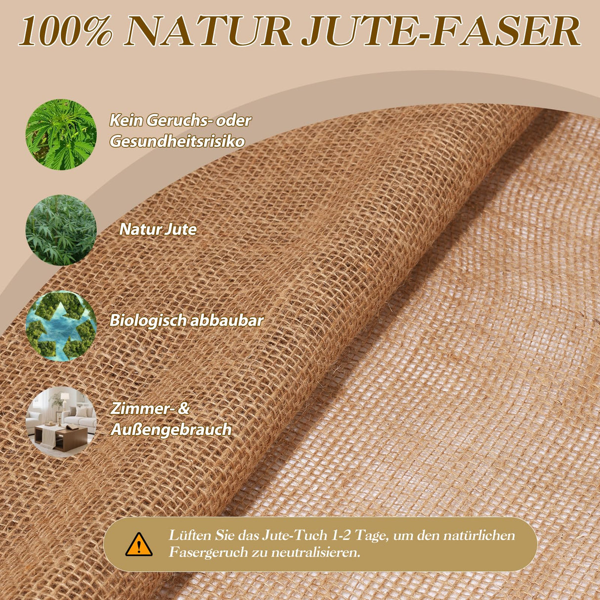 40" x40 Feet Premium Natural Burlap Fabric Roll – Multipurpose for Gardening, Weddings, Crafts & Holiday Decor – Wedding Aisle Runner, Halloween/Christmas Burlap, Weed Barrier & More