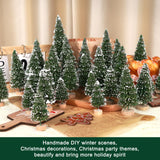 30Pcs Mini Christmas Trees Artificial Christmas Tree Bottle Brush Trees with Wooden Base for Christmas Decor Christmas Party Home Table Craft Decorations(Green-A)