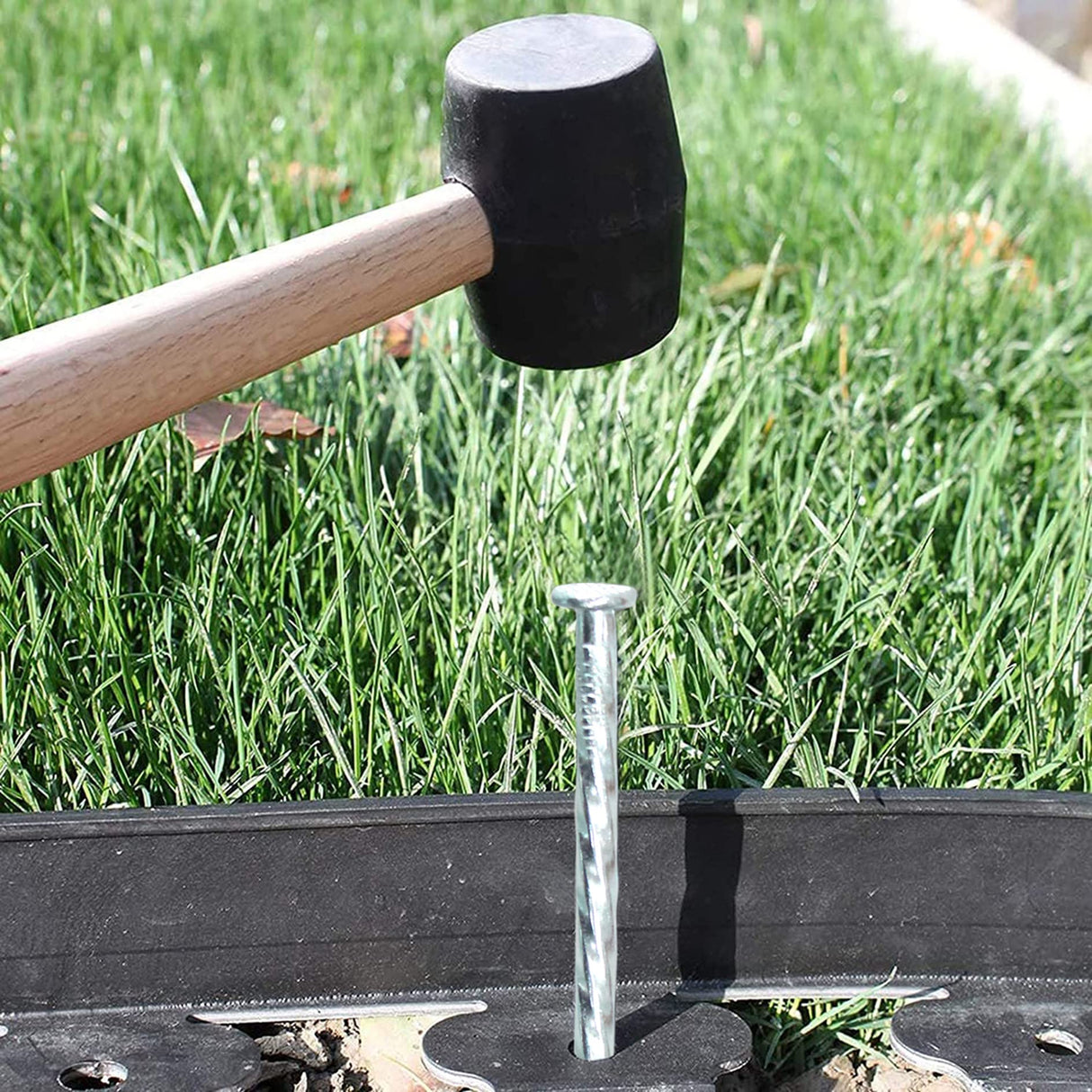 50/100/150 Pack 6" Solid Galvanized Non-Rust Metal Garden Stakes Spiral Landscape Edging Anchors for Paver Edging, Gardening, House Construction, etc (50)