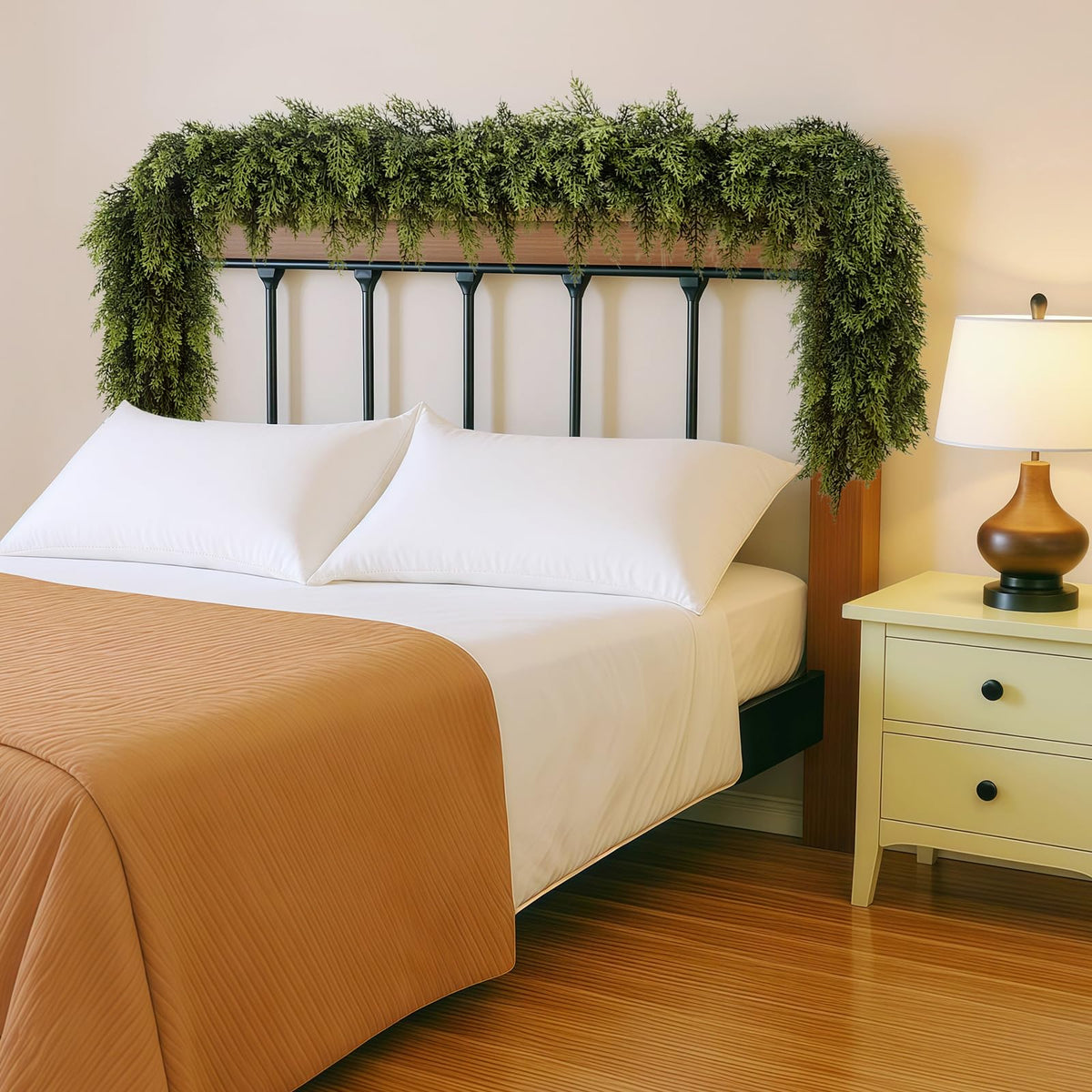 LVZHIYUAN 2 Pcs 6FT Christmas Garland,Real Touch Cedar Garland