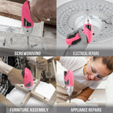 Hi-Spec Small Electric Screwdriver, Mini Drill Set, Rechargeable 3.6V Cordless Screwdriver with 26 Driver Bits, Power Tool for Small Projects & Home Use, Pink