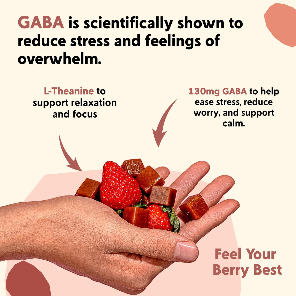 PYM Berry Mood Chews Support for Stress, Worry & Overwhelm, 60 Count | 130mg GABA, 90mg L-Theanine | Vegan, Non-GMO, Gluten-Free, No Added Sugar | All-Natural Mood Balance Supplement Made in USA