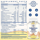 Bovine Colostrum Chews Supplement with 60% IgG for Humans Women Men Kids- for Immune, Gut, Bone, Joint, Cognitive, Overall Growth, from Grass-Fed Cows & Vanilla Flavor, 60 Soft Chews