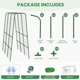 Cucumber Trellis for Raised Bed, 63" Heavy Duty U-Shape Garden Trellis for Climbing Plants Outdoor, Rustproof Plastic Metal Arch Vegetables Trellis Plant Support for Vine, Fruits, Beans and Flowers