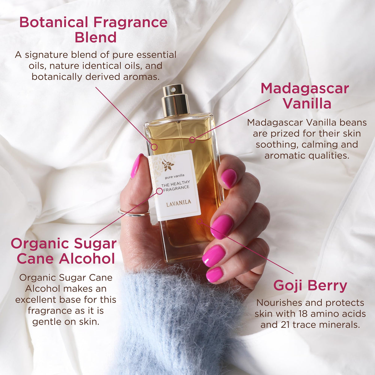 Lavanila Pure Vanilla Perfume for Women, 3.4 Fl Oz - Pure Madagascar Vanilla Fragrance, Clean and Natural Eau de Parfum Made In USA