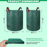 72 & 32 Gallon Reusable Yard Waste & Lawn and Leaf Bags with Handles - Tear Resistant Garden Trash Bags for Seasonal Cleanup, Patio, Lawn & Leaf Collection, Grass Clippings, Collapsible with Gloves