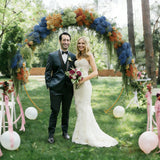 8ft Balloon Arch Stand,Round Backdrop Stand,Golden Circle Wedding Arch Frame for Wedding,Valentine's Day,Birthday,Party,Friends Gathering,Christmas,Garden Decoration