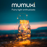 MUMUXI 24 Pack 7.2ft Fairy Lights Battery Operated String Lights, 20 Mini Battery Powered LEDs for Centerpiece Table Decorations, Wedding Party Bedroom Mason Jar Christmas, Warm White