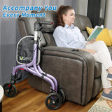 Planetwalk Premium 3 Wheel Rollator Walker for Seniors - Ultra Lightweight Foldable Walker for Elderly, Aluminum Three Wheel Mobility Aid, Brilliant Purple