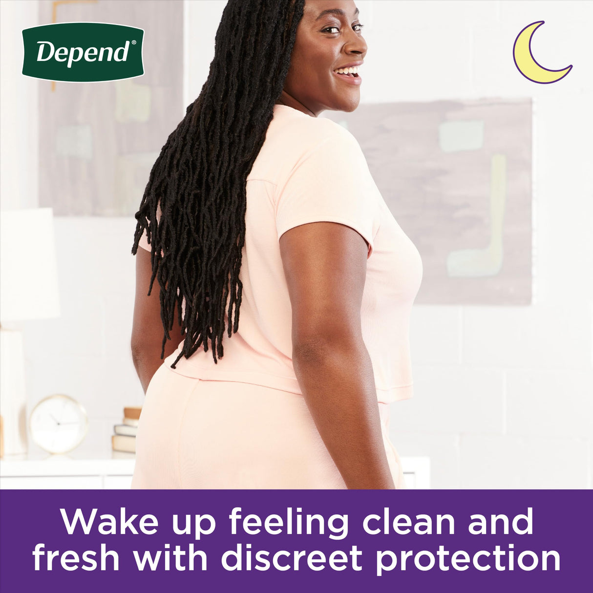 Depend Night Defense Adult Diapers, Incontinence & Postpartum Bladder Leak Underwear for Women, Disposable, Overnight, Extra-Large, Blush, 12 Count, Packaging May Vary
