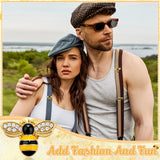 Unittype 25 Pcs Rhinestone Bee Brooches Gold Insect Themed Animal Fashion Brooches with Safety Buttons Cute Animal Lapel Pins for Clothing, Bags, Hats Gifts