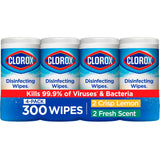 Clorox Disinfecting Wipes Value Pack, Bleach Free Cleaning Wipes, 75 Count Each, Pack of 4