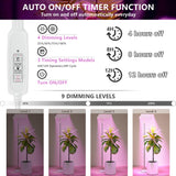 KINGPLUS Grow Lights with Stand, Three Heads, Full Spectrum LED Grow Light for Indoor Plants, 360 Leds, 4 Dimmable Levels, Timer 4/8/12h, 12-60inches Height Adjustable, 48w, Ideal for Desk Small Plant