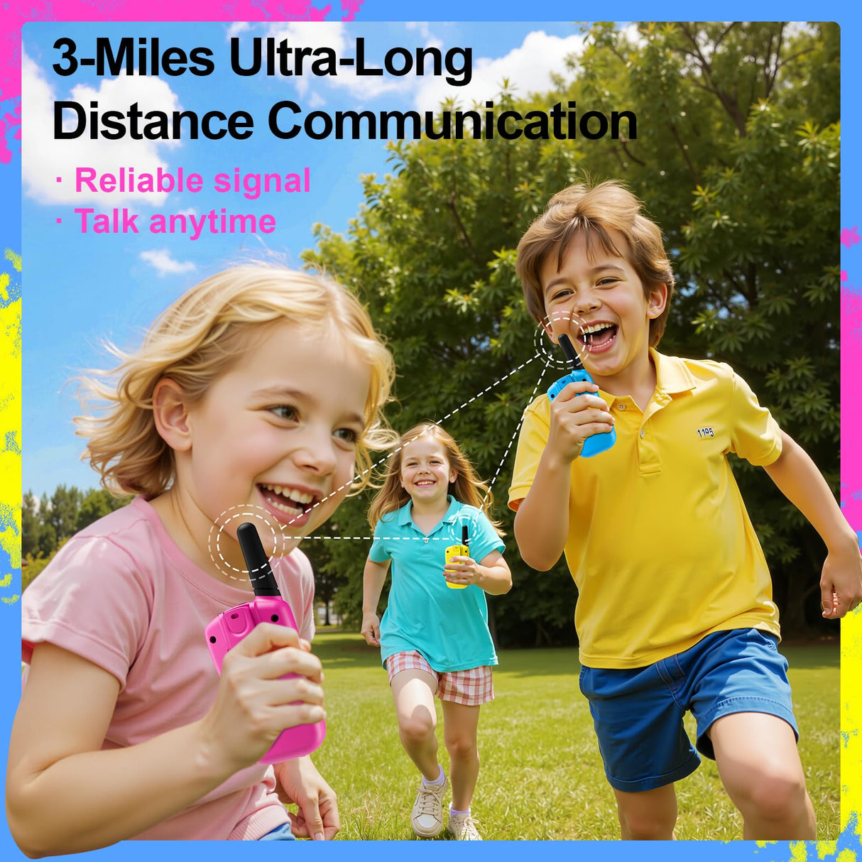 Rechargeable Walkie Talkies for Kids Girls and Boys Toys Age 3 4 5 6 7 8 4-8 5-7 3-5 6-8 8-10 4-5 4-6 Years Old Best Gifts for Christmas Birthday Holiday Stocking Stuffers Presents