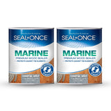 SEAL-ONCE Marine Ready Mix - 2 Gallon Penetrating Wood Sealer Waterproofer & Stain (Coastal Gray). Water-Based, Ultra-Low VOC Formula for high-Moisture Areas to Protect Wood Docks, Decks & Piers.