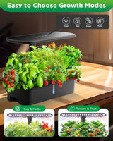 Hydroponics Growing System Kits,Smart Indoor Herb Garden with 24W LED Grow Light Planting Height Adjustablewith,12 Pods Plant Germination Kit,with Quiet Pump, Ideal Gift for All Ages