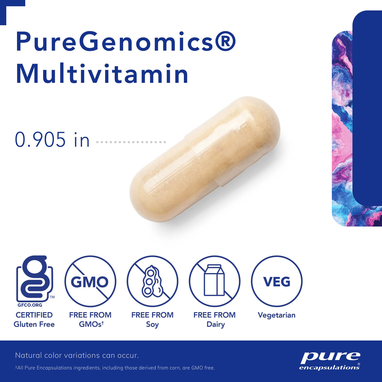 Pure Encapsulations PureGenomics Multivitamin - Supplement to Support Nutrient Requirements of Common Genetic Variations - with Vitamin A,B,C,D,E, K & Minerals - 60 Capsules