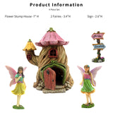 PRETMANNS Fairy Garden House Kit - Outdoor Fairy Houses for Outside with Accessories, Miniature Village Decor for Adults, Large Fairy House 7 Inch (18cm), Garden Decor Set