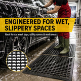 BESEA 4Pack Rubber Floor Mats 24 x 36 Inch – Heavy Duty Outdoor Door Mats with Non-Slip Mesh Design, Weatherproof Garage Floor Mat, Kitchen Floor Mat for Wet or Slippery Areas