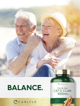 Carlyle Cat's Claw Herb Capsules 1000mg | 180 Count | Uncaria Tomentosa | Non-GMO, Gluten Free Supplement