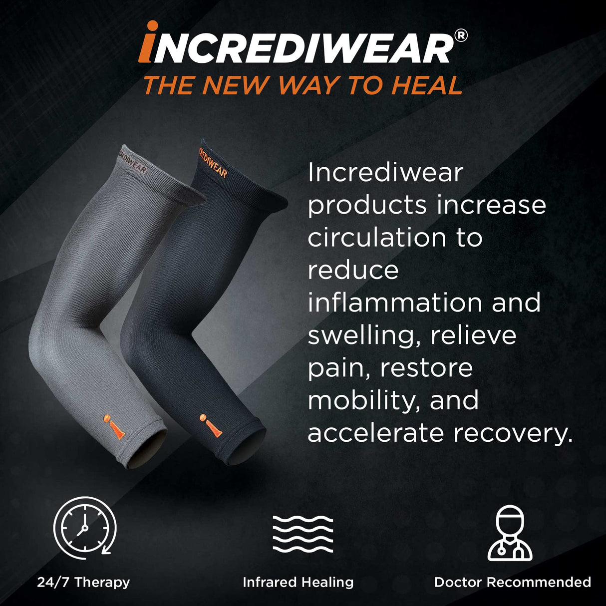 Incrediwear Elbow Sleeve – Elbow Brace for Elbow Support, Joint Pain Relief, Inflammation Relief, and Circulation, Tendonitis, Golf and Tennis Elbow Brace for Women and Men (Navy, Medium)