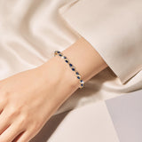 Richapex Diamond Tennis Bracelet for Women, Sapphire Bracelet, 18K Gold Plated Hypoallergenic Bracelets