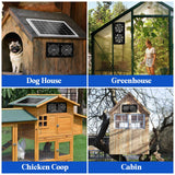Solar Exhaust Fans & Powered Fan with 15W Panel & 2-Pack High-Speed Brushless DC Fans,Solar Ventilation Fan for Greenhouses, Chicken Coops, Attics, Barns, Sheds & Dog Houses