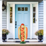 gisgfim Hot Dog Goose Outfits Porch Lawn Goose Clothes Hot Dog Costume 23 Inch High Statue Outfit for Cement Plastic Porch Geese Lawn Garden Yard Patio Outdoor Statue Art Decorations