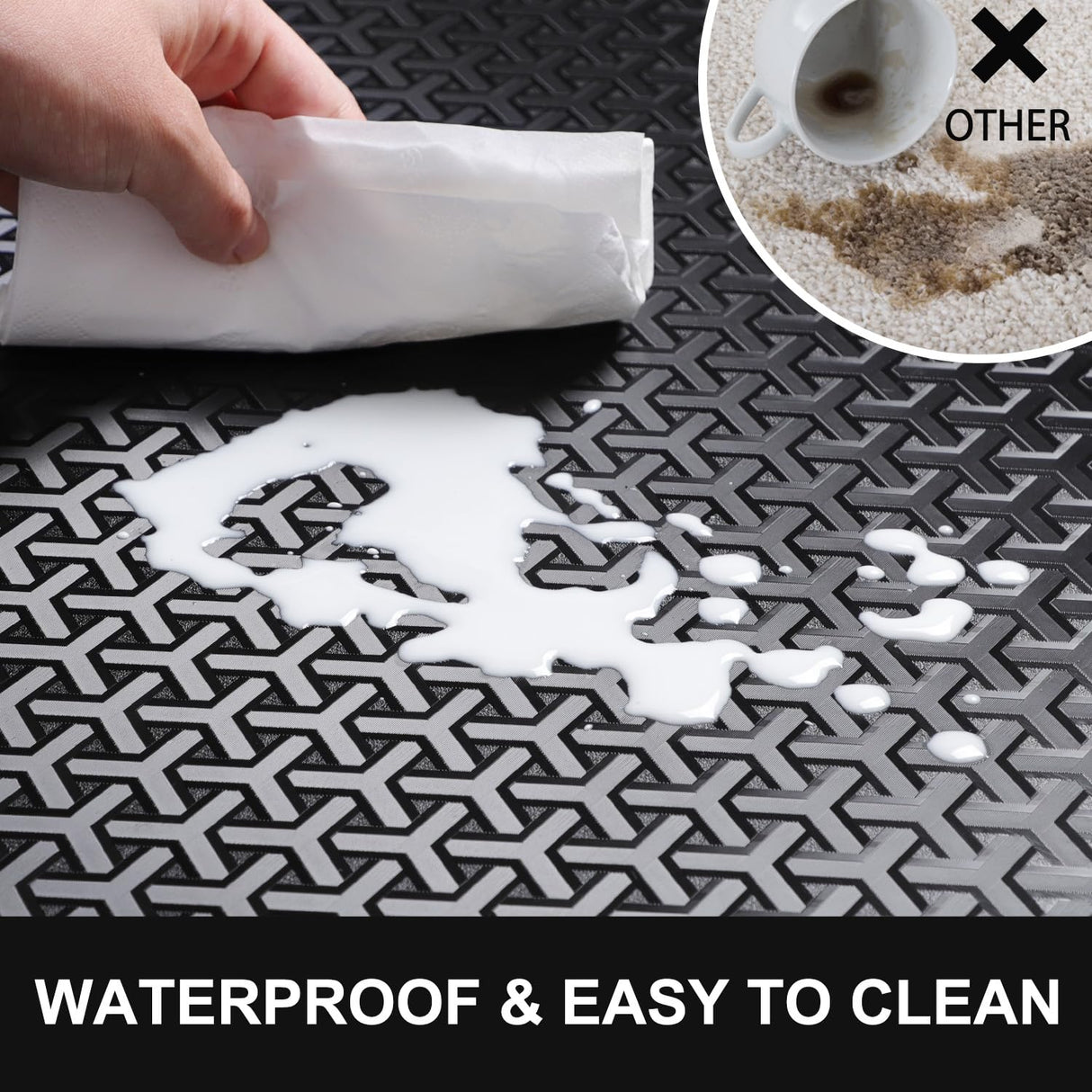 Office Chair Mat for Hard Floor, 50"x60" Large Computer Chair Mat, Unique Y-Shaped Pattern Floor Protector Rug for Rolling Chairs, Anti-Slip PVC Desk Floor Mat for Work, Home, Gaming