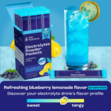 KEY NUTRIENTS Multivitamin Electrolytes Powder Packets - Delicious Blueberry Lemonade 20 Pack Hydration Packets - Travel Hydration Powder - No Sugar, No Calories, Gluten Free - Made in USA