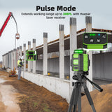 Huepar Laser Level 360 Self Leveling, Rechargeable Green Laser 3x360° Cross Line Lazer Leveler 3D Level Laser Tool for Construction and Picture Hanging, Strong Magnetic Bracket&Hard Carry Case -HM03CG