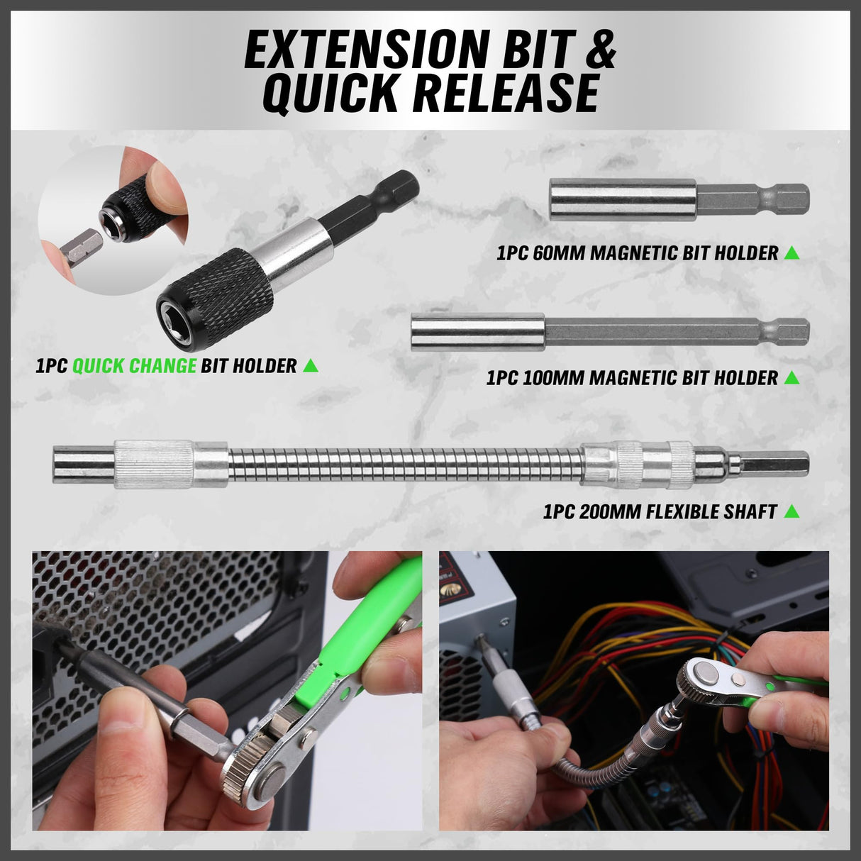 SWANLAKE 232-Piece Ultimate Screwdriver Bit Set, Cr-V Impact Driver Bit Set, Includes Security Bits, Nut Driver, Ratchet Wrench and Bits Holder