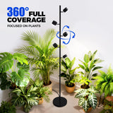 Barrina T1X5 Floor Grow Lights for Indoor Plants, 50W, 5000K, Full Spectrum, Adjustable 5 Heads, High PPFD, 6FT with Foot Switch, Vertical Plant Lights for Growing, Standing Grow Lights for Tall Plant
