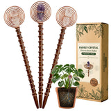 3-Pack Electroculture Copper Gardening Antenna with Crystals, 11" Electroculture Plant Stakes, 2.0mm Thick Copper Garden Stakes with Walnut Rods, Amethyst for Planters, Raised Beds