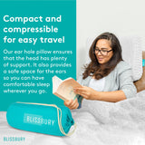 BLISSBURY Ear Pillow with Hole | Ear Piercing Pillow | Adjustable Memory Foam with for chondrodermatitis CNH | Piercing Pillow for Side Sleepers