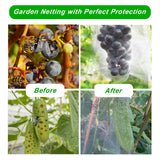 2 Pack 10X43FT Garden Netting for Raised Beds, Ultra Fine Insect Netting for Vegetable Flowers Fruits Greenhouse Crops, Garden Mesh Plant Cover Row Cover Barrier Protection Net for Birds