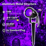 BeeLinks Halloween LED Black Light: 15W Spot Lights Outdoor UV Spotlight for Halloween Christmas | 2 PacK 110V Plug-in Blacklight with IP65 Waterproof for Party Body Paint Fluorescent Poster Neon Glow