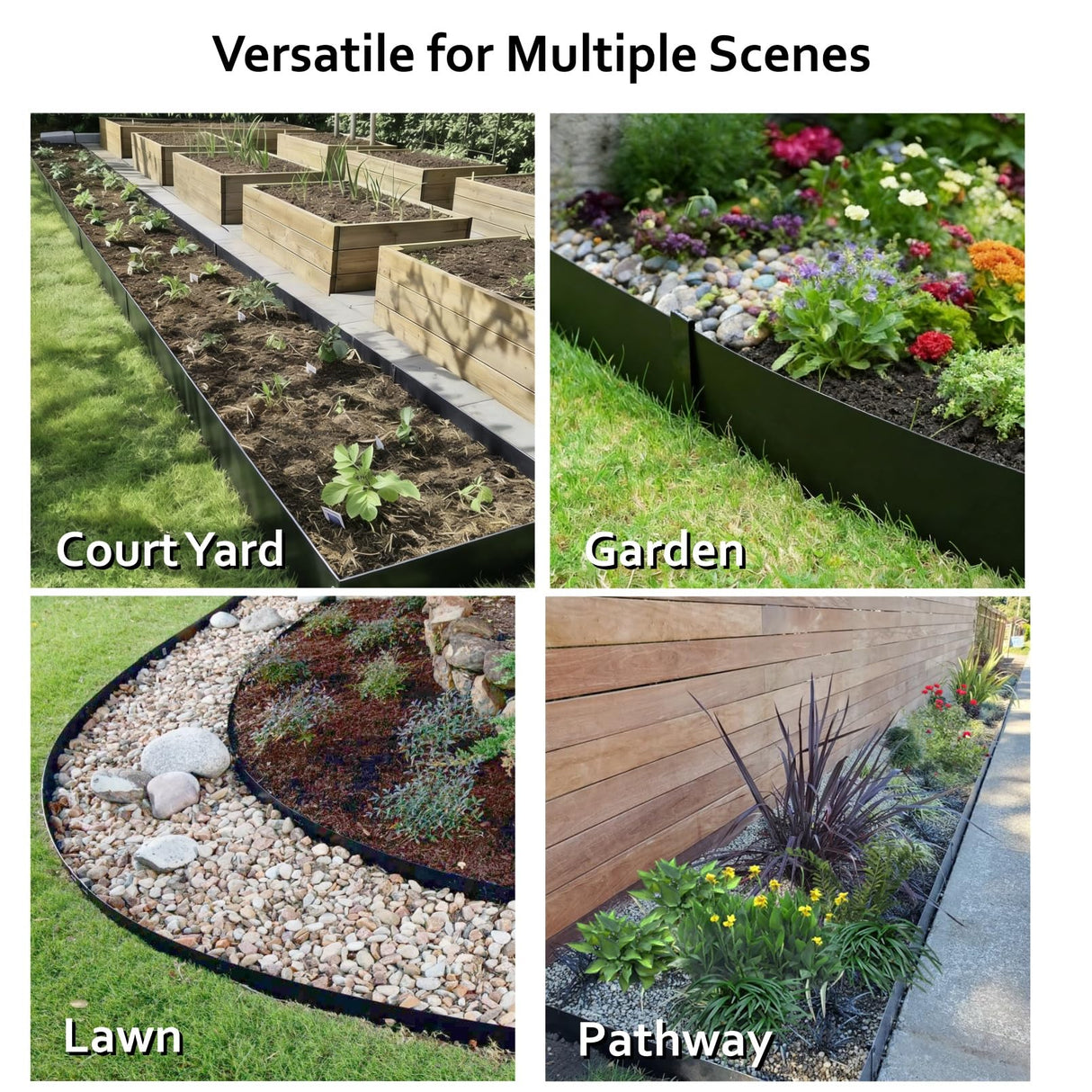 Anleolife 6-inch Black Steel Garden Edging
