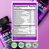 Biotin | Collagen | Keratin Booster with Hyaluronic Acid - Thicker Hair Growth, Healthy Skin & Stronger Nails Supplement – Extra Strength - Multi Vitamin B Complex - Women & Men - Made in USA - 60ct